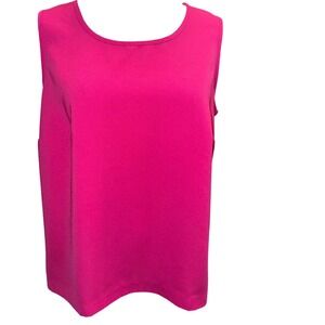 Draper's & Damon's Womens Fuchsia Pink Sleeveless Scoop Neck Shell Top Size M